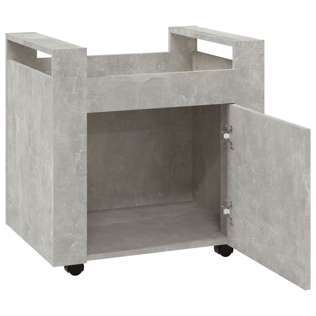 Office Cart Concrete Grey 60x45x60 cm Wood Material