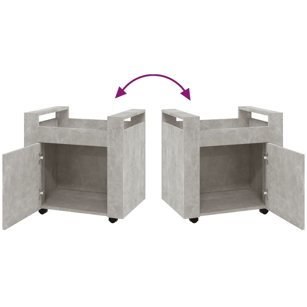 Bürowagen Betongrau 60x45x60 cm Holzwerkstoff