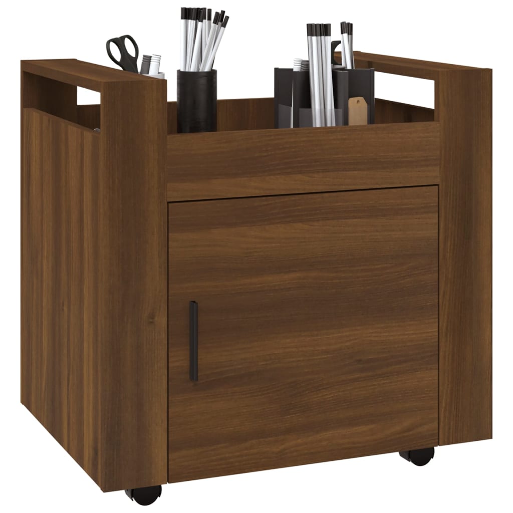 Bürowagen Braun Eichen-Optik 60x45x60 cm Holzwerkstoff