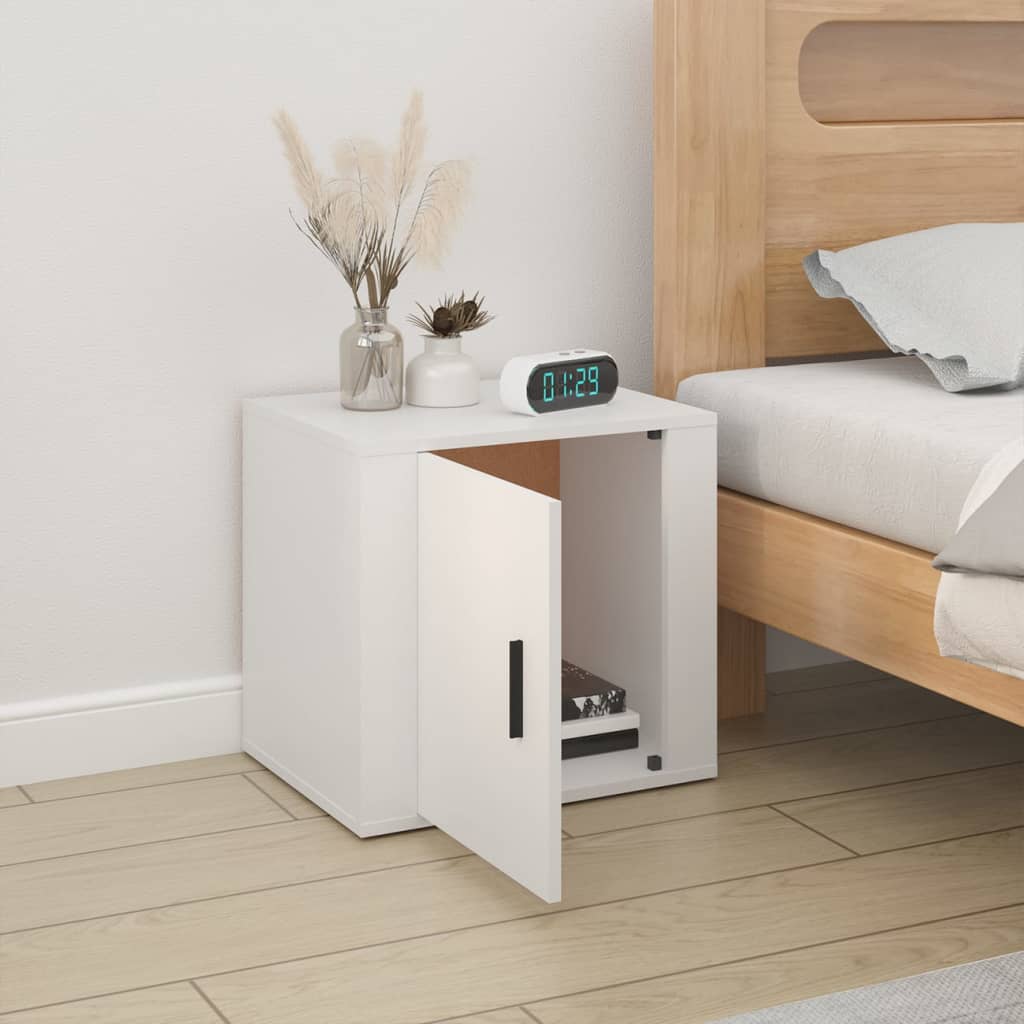 Bedside Table White 50x39x47 cm