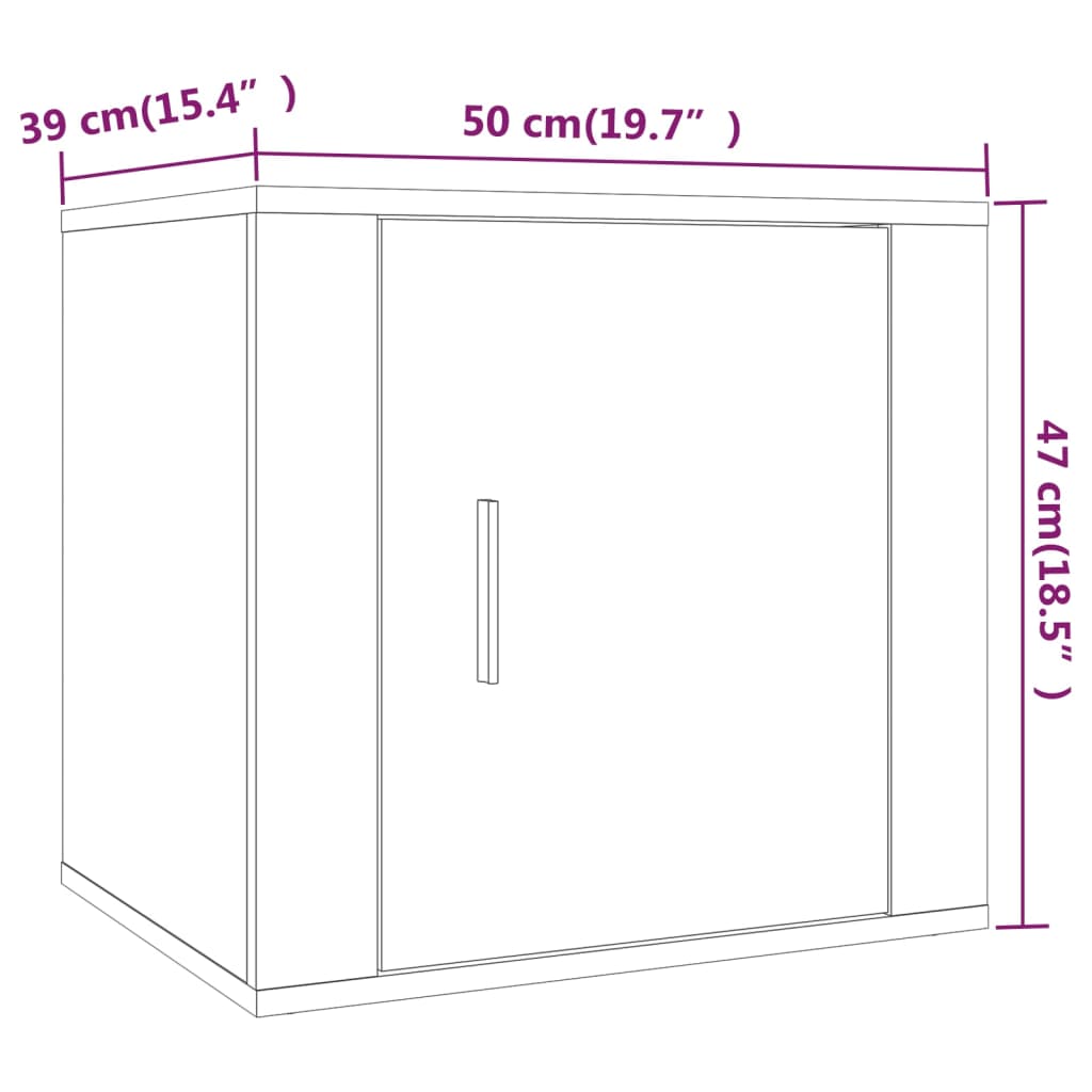 Bedside Table White 50x39x47 cm