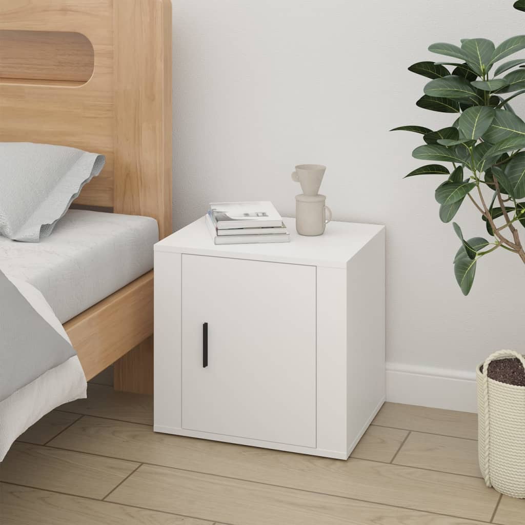 Bedside Table White 50x39x47 cm