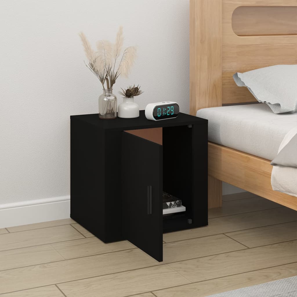 Bedside Table Black 50x39x47 cm