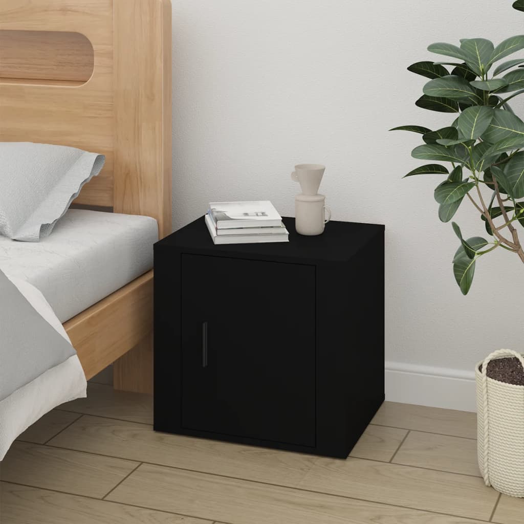 Bedside Table Black 50x39x47 cm