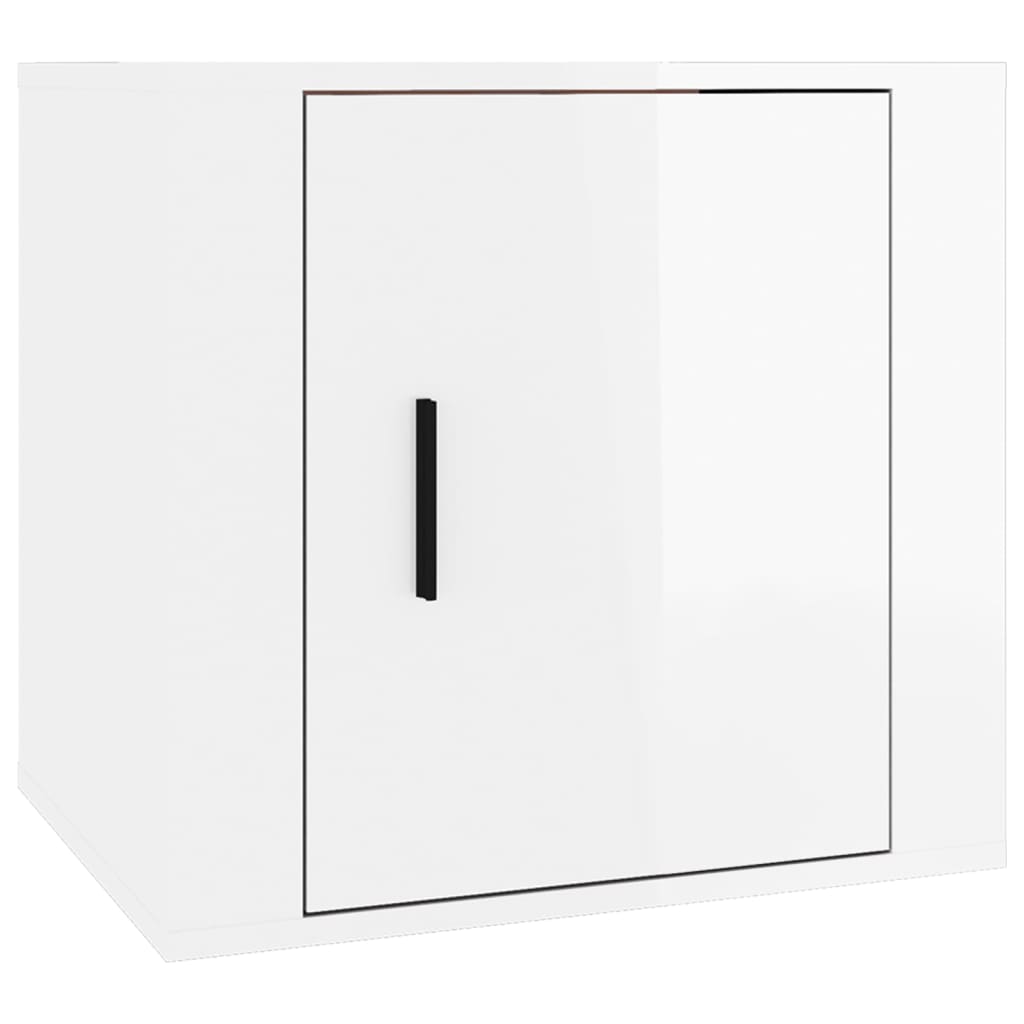 Bedside table high gloss white 50x39x47 cm