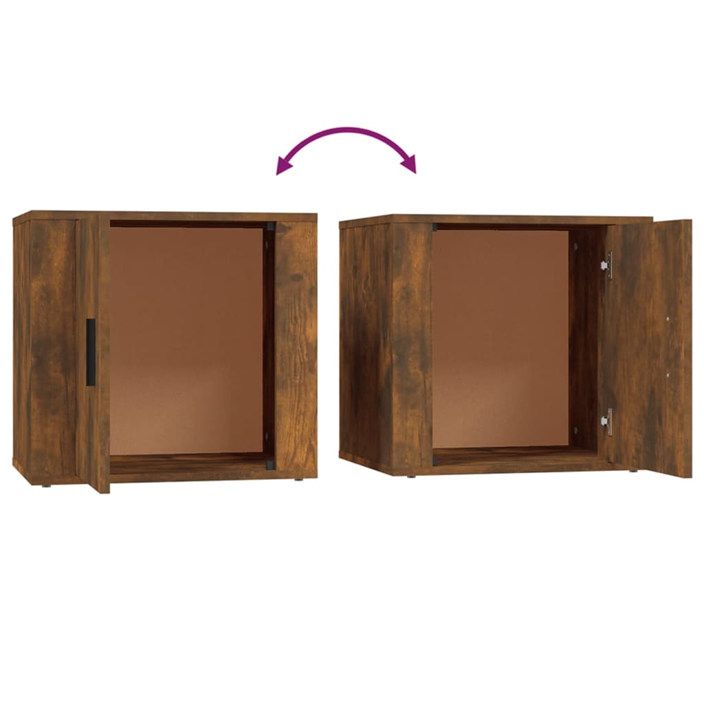 Bedside tables 2 pcs. Smoked oak 50x39x47 cm