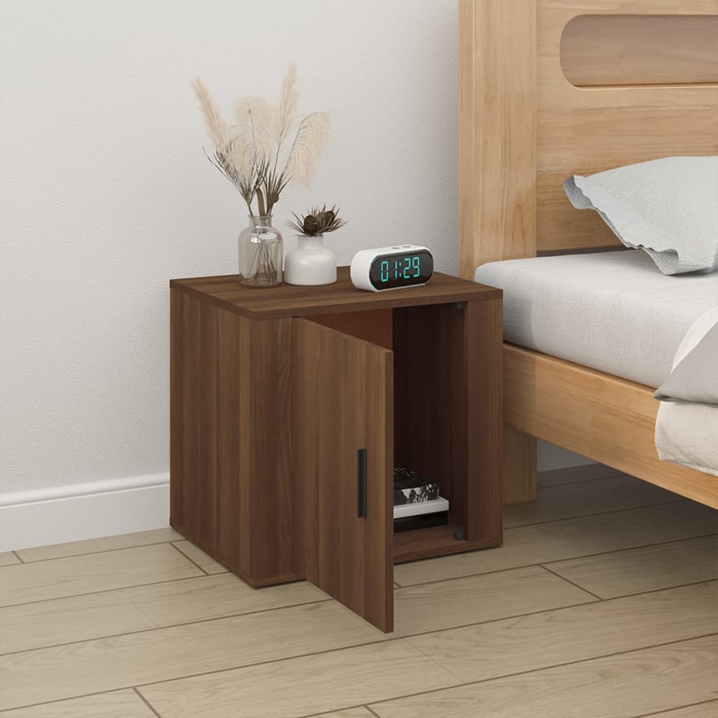 Bedside Table Brown Oak Look 50x39x47 cm