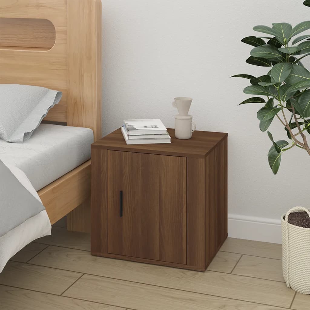 Bedside Table Brown Oak Look 50x39x47 cm