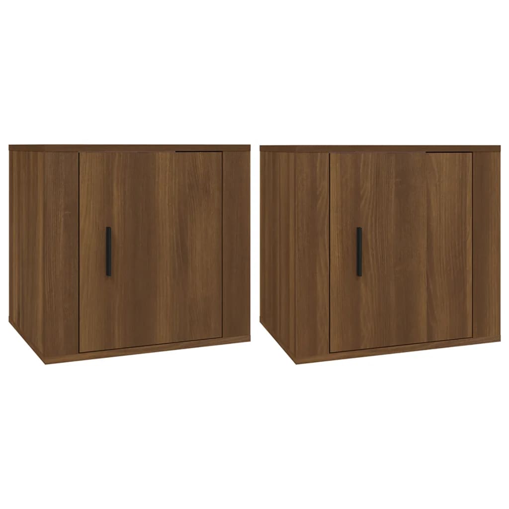 Bedside tables 2 pcs. Brown oak look 50x39x47 cm