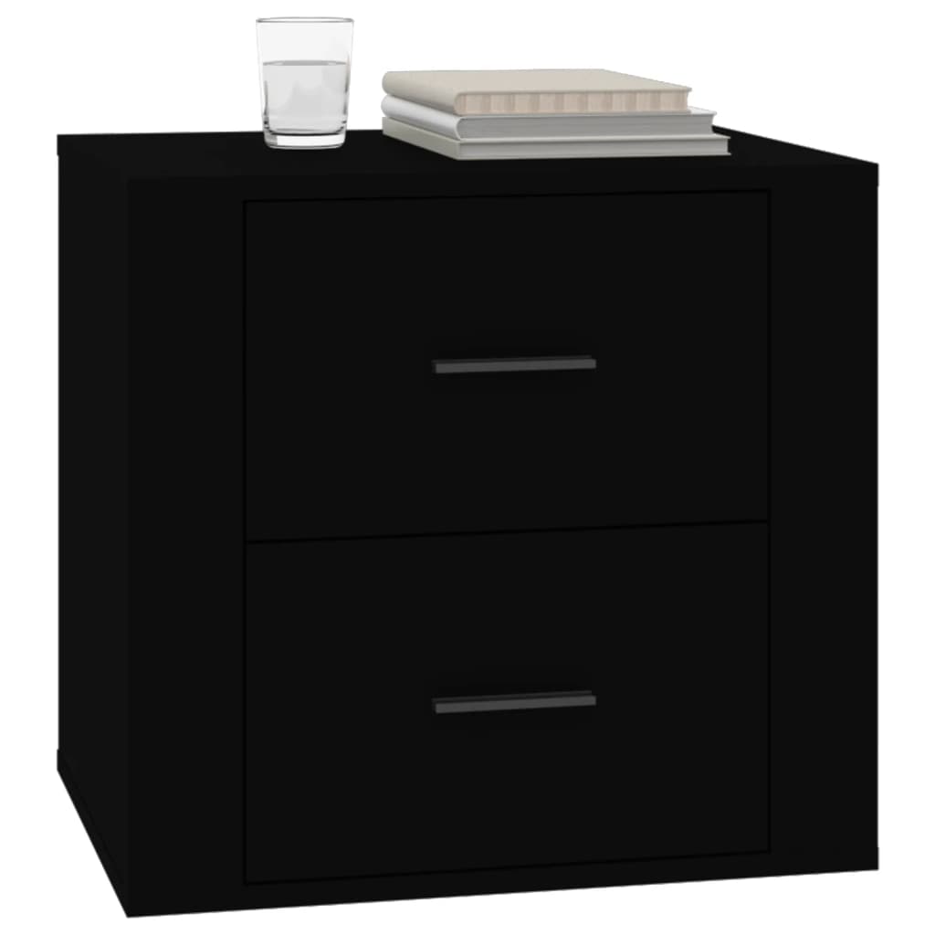 Bedside Table Black 50x39x47 cm