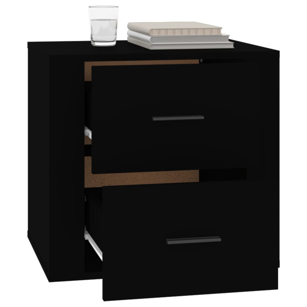 Bedside Table Black 50x39x47 cm