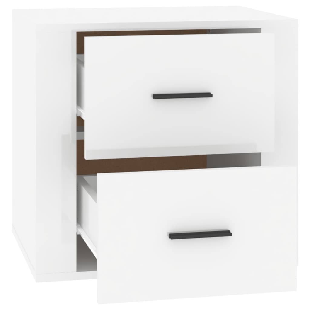 Bedside table high gloss white 50x39x47 cm