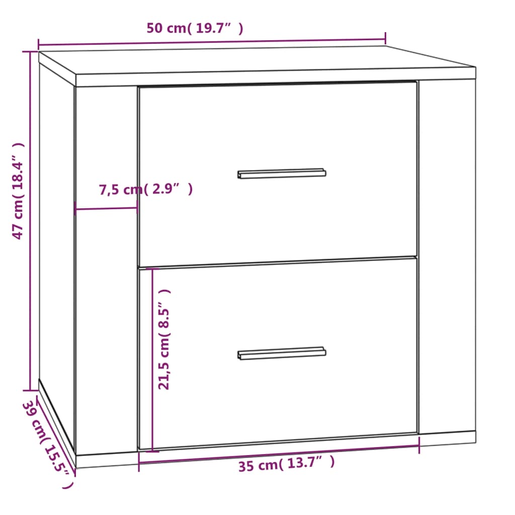 Bedside table Sonoma oak 50x39x47 cm