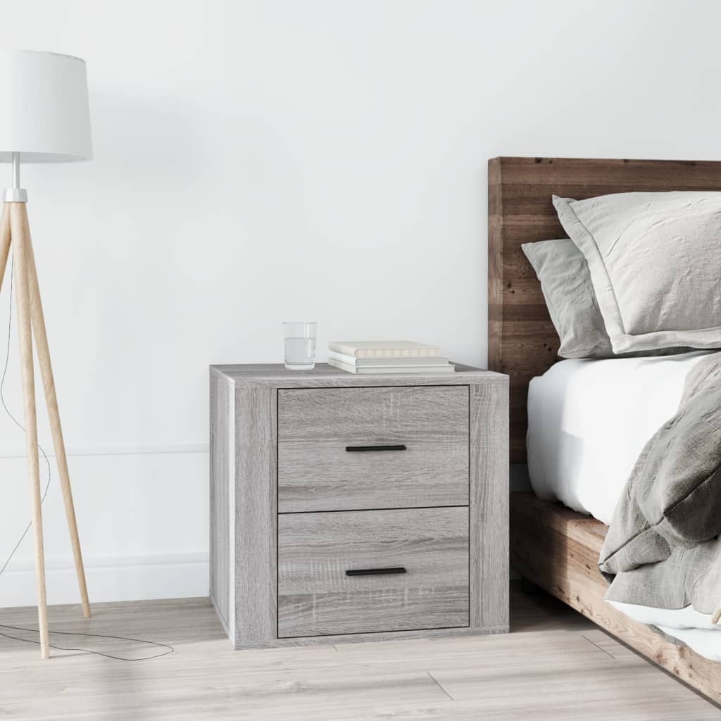 Bedside Table Gray Sonoma 50x39x47 cm