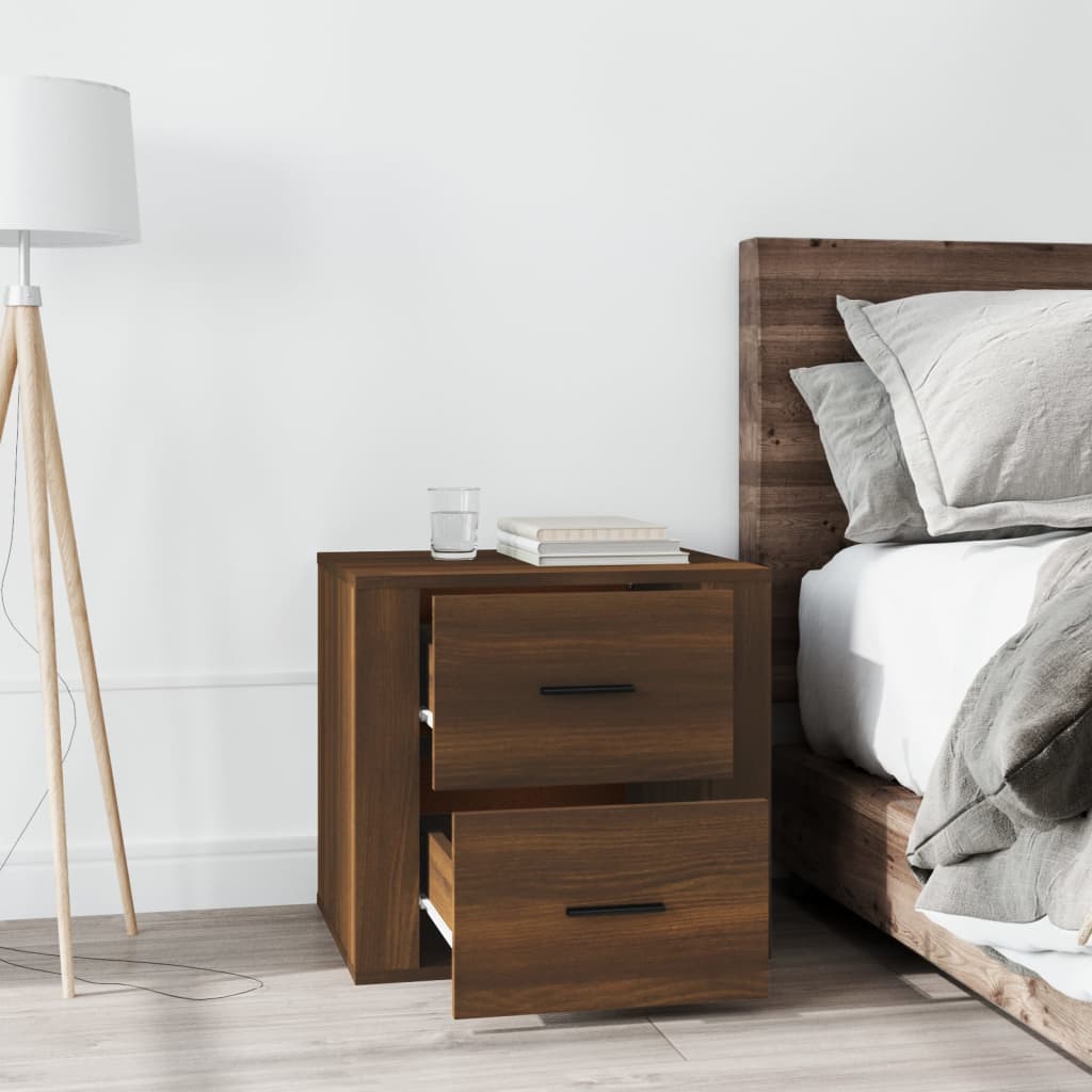 Bedside Table Brown Oak Look 50x39x47 cm