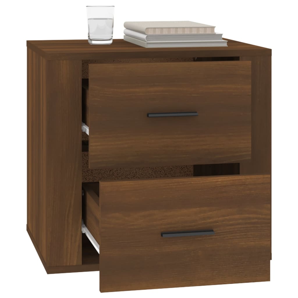 Bedside Table Brown Oak Look 50x39x47 cm