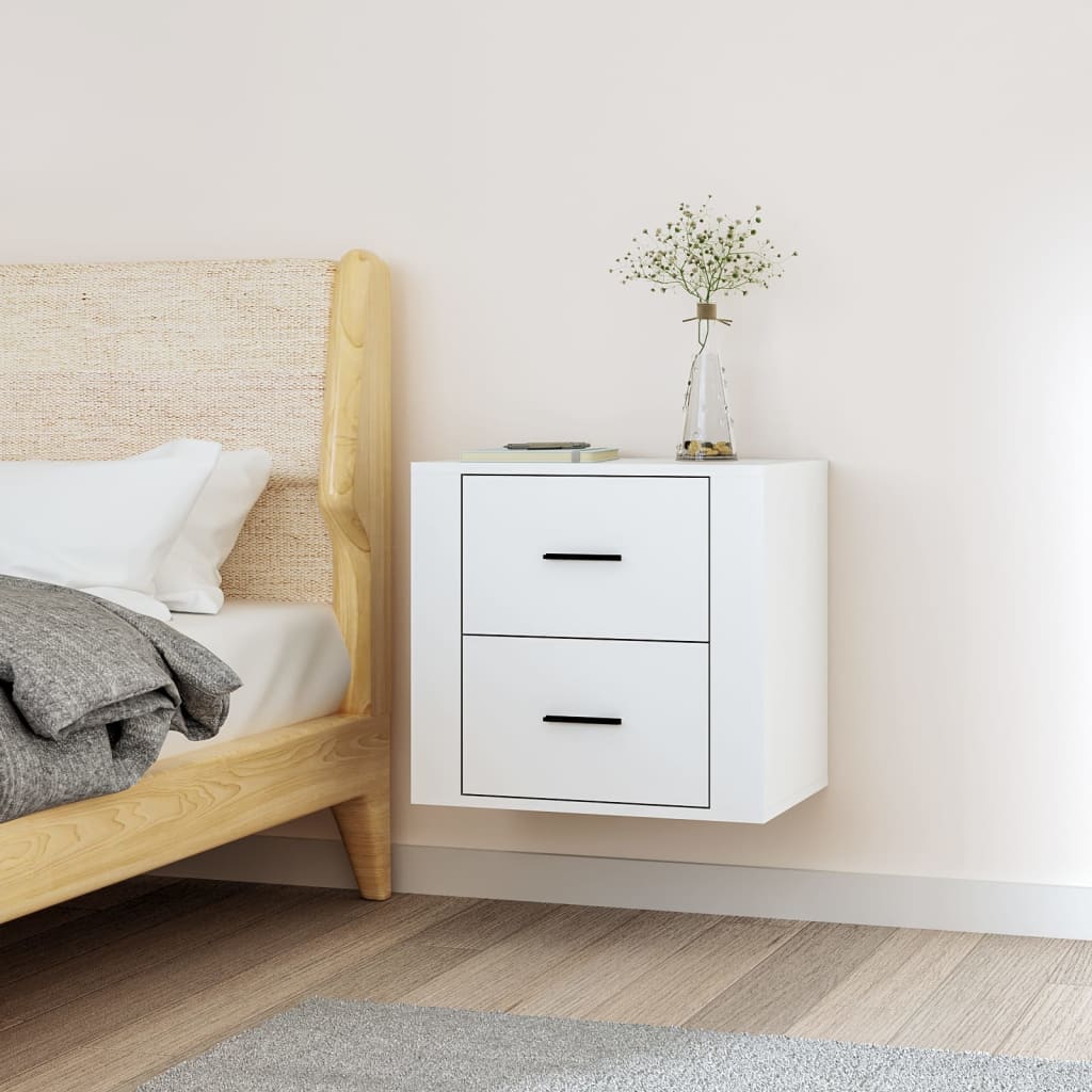 Wall Bedside Table White 50x36x47 cm