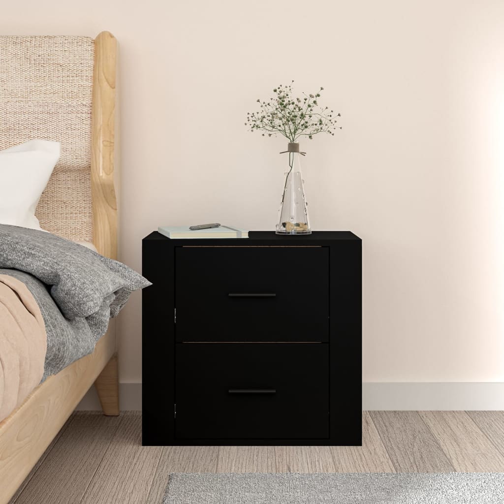 Wall Bedside Table Black 50x36x47 cm