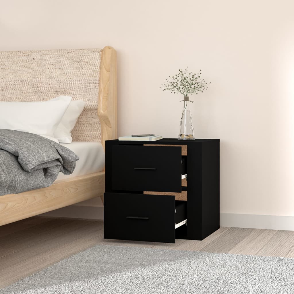 Wall Bedside Table Black 50x36x47 cm