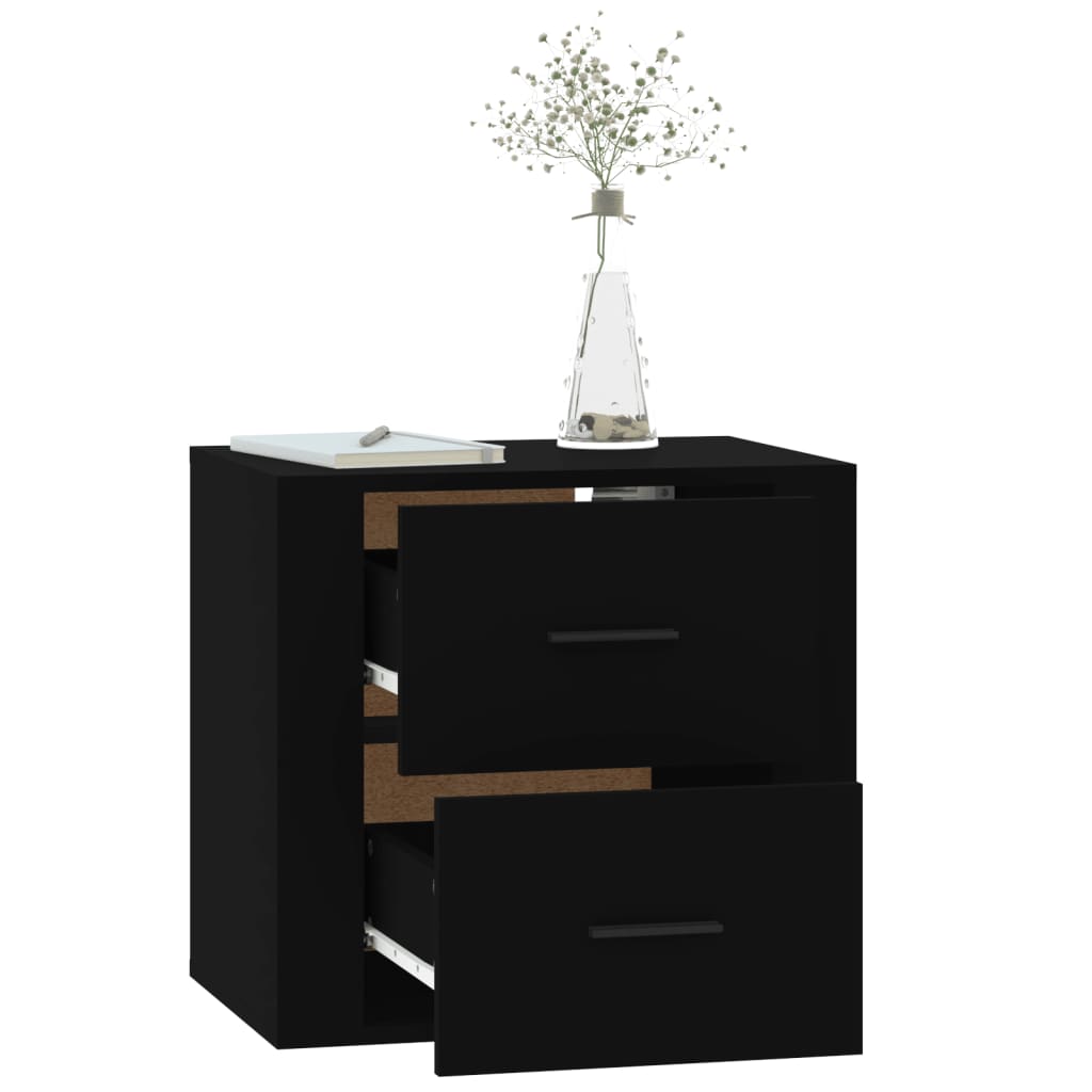 Wall Bedside Table Black 50x36x47 cm