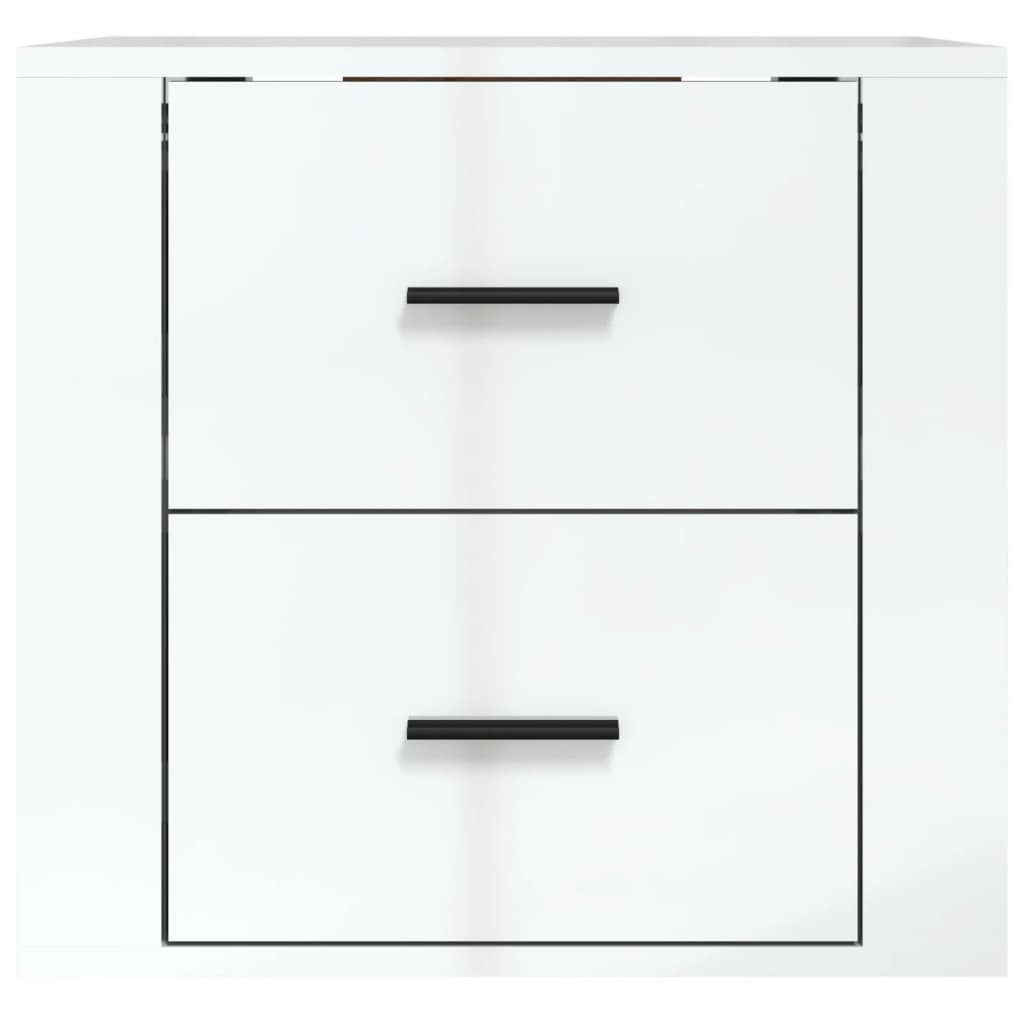 Wall-Mounted Bedside Table High Gloss White 50x36x47 cm