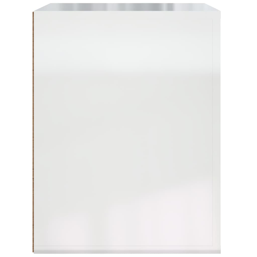 Wall-Mounted Bedside Table High Gloss White 50x36x47 cm