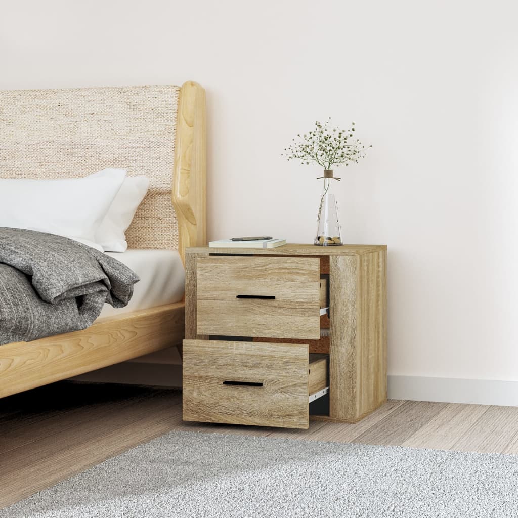 Wall-mounted bedside table Sonoma oak 50x36x47 cm