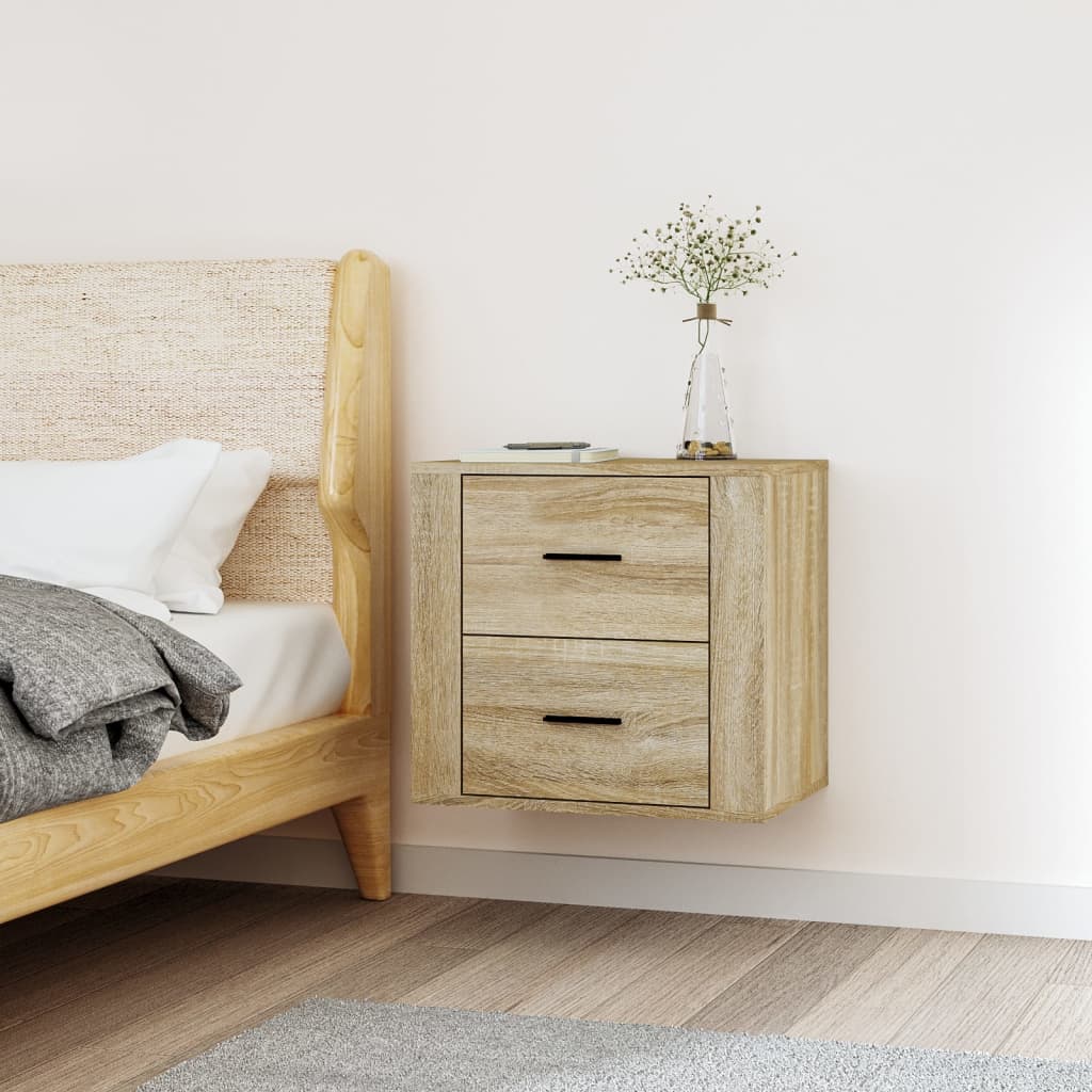 Wall-mounted bedside table Sonoma oak 50x36x47 cm