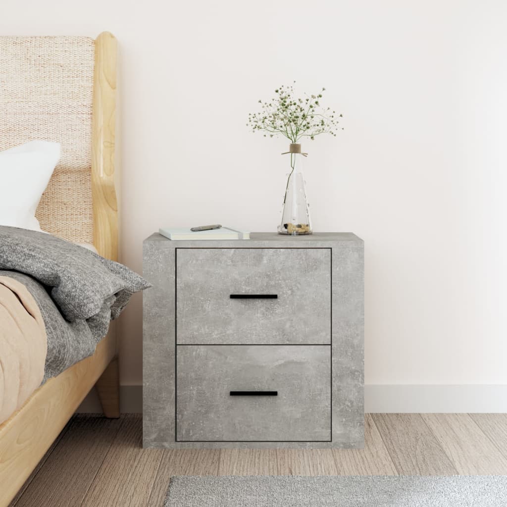 Wall Bedside Table Concrete Grey 50x36x47 cm