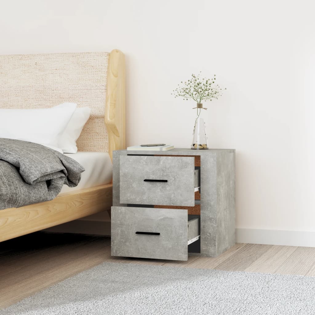 Wall Bedside Table Concrete Grey 50x36x47 cm