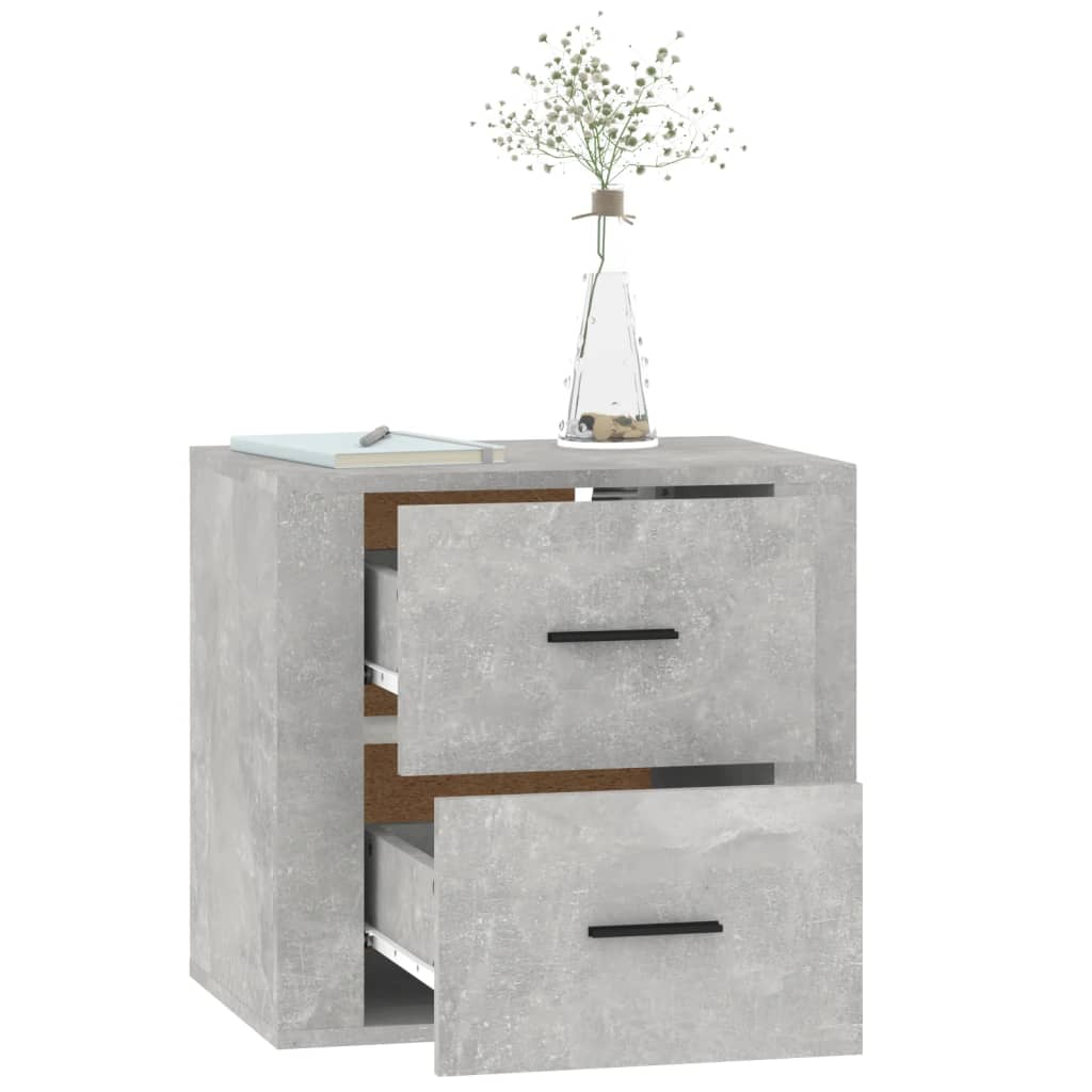 Wall Bedside Table Concrete Grey 50x36x47 cm