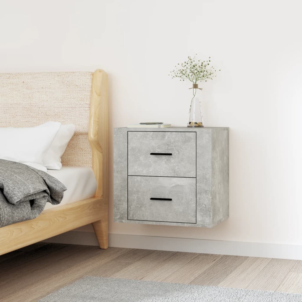 Wall Bedside Table Concrete Grey 50x36x47 cm