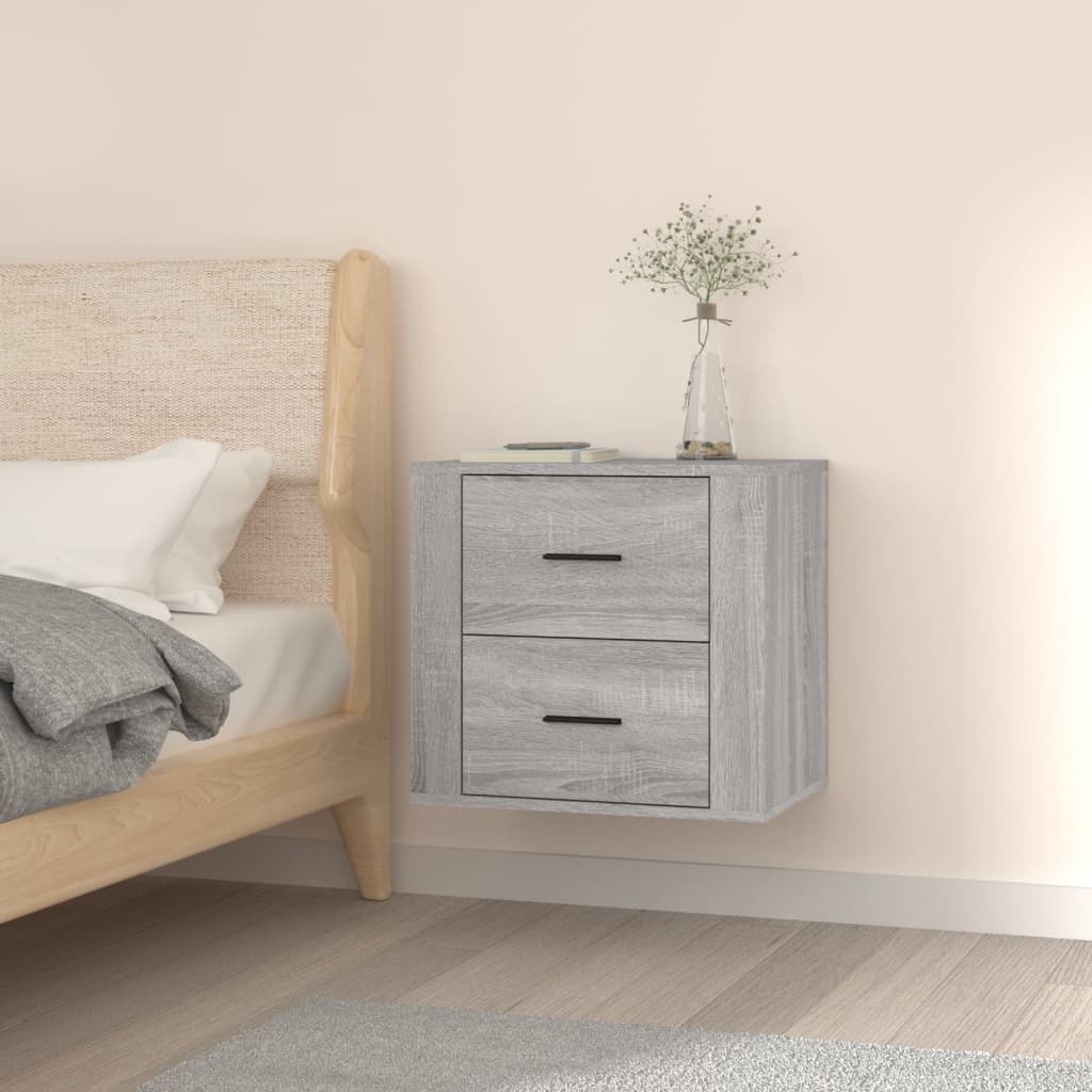 Wall Bedside Table Gray Sonoma 50x36x47 cm