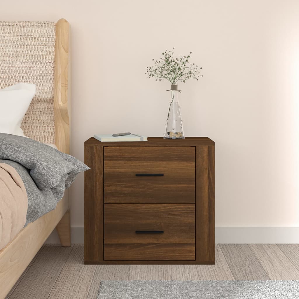 Wall Bedside Table Brown Oak Look 50x36x47 cm