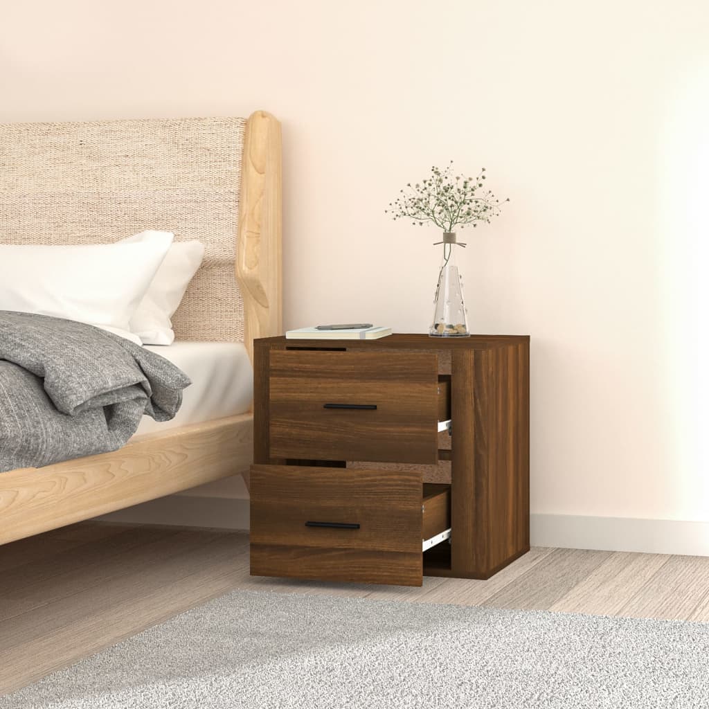 Wall Bedside Table Brown Oak Look 50x36x47 cm