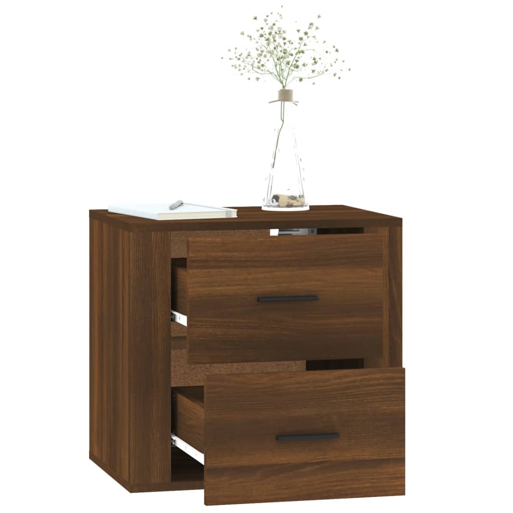 Wall Bedside Table Brown Oak Look 50x36x47 cm