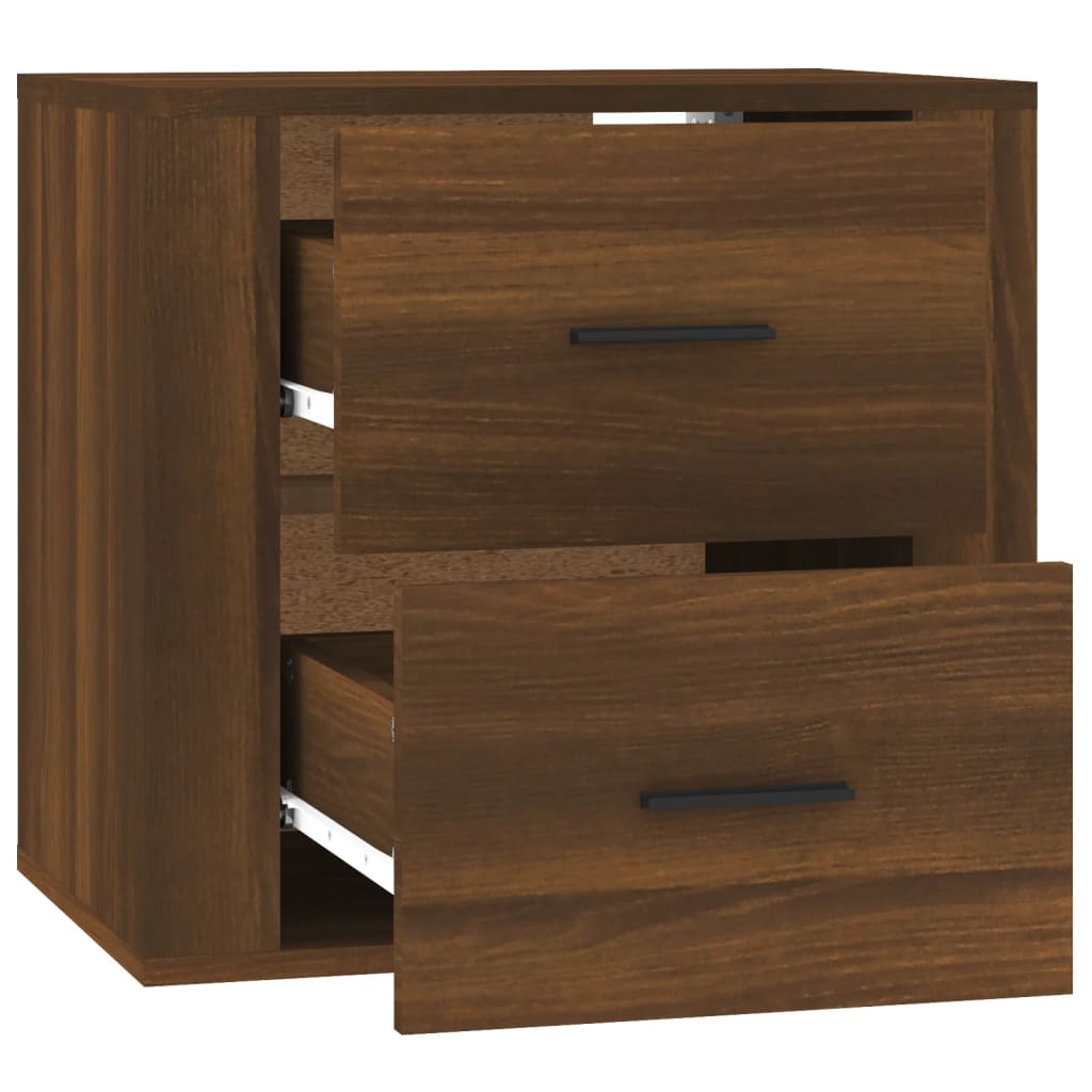 Wall Bedside Table Brown Oak Look 50x36x47 cm