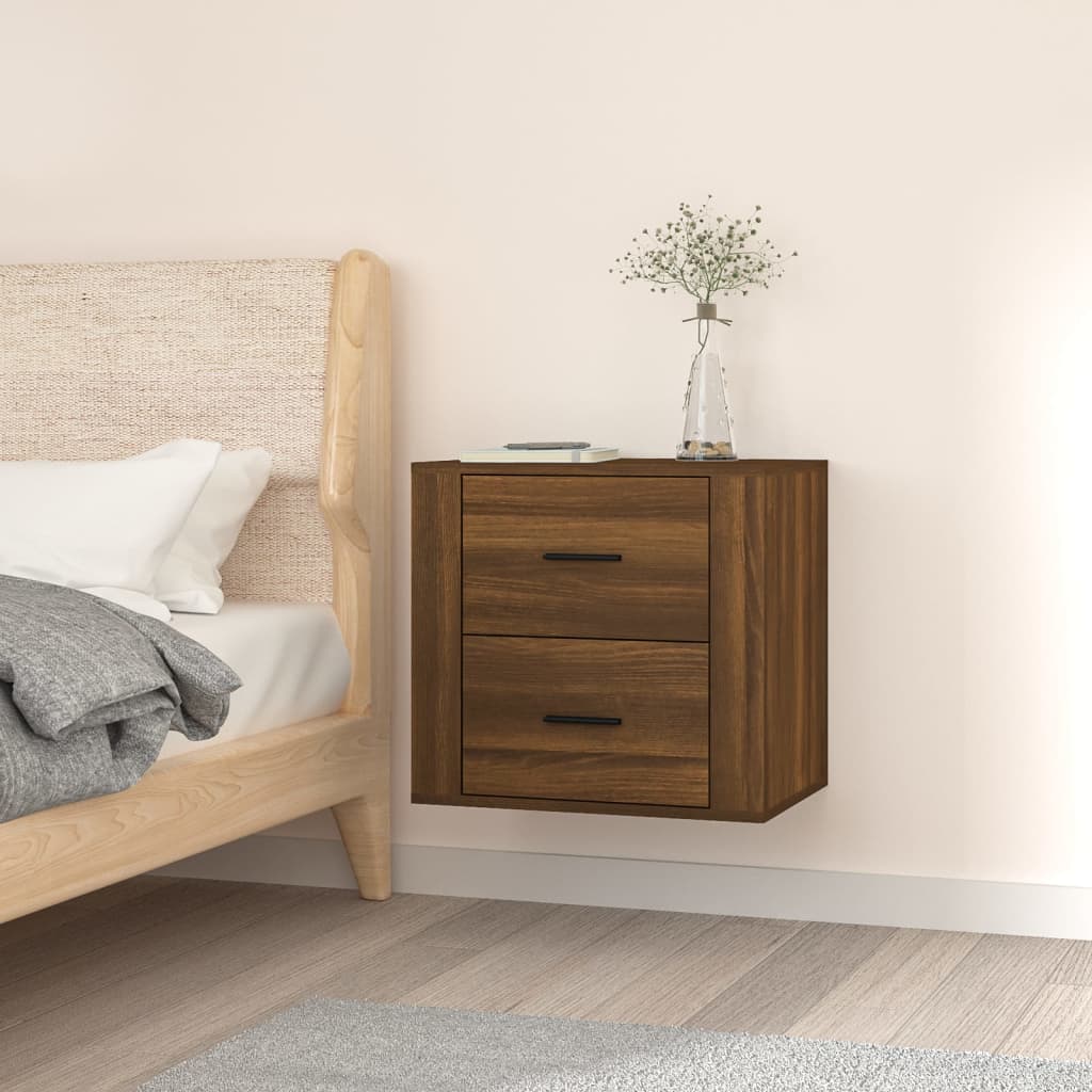 Wall Bedside Table Brown Oak Look 50x36x47 cm