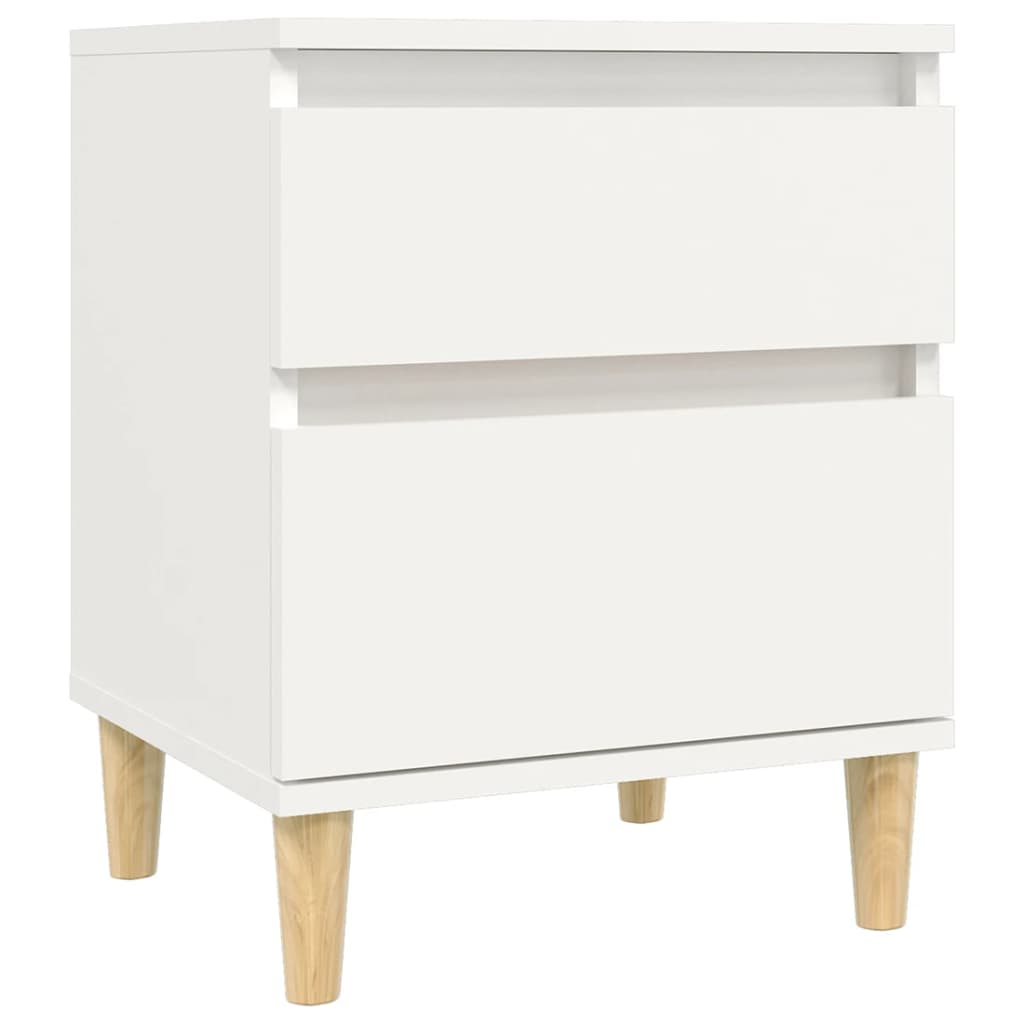 Bedside Table White 40x35x50 cm