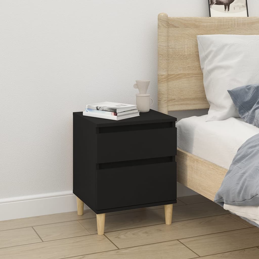 Bedside Table Black 40x35x50 cm