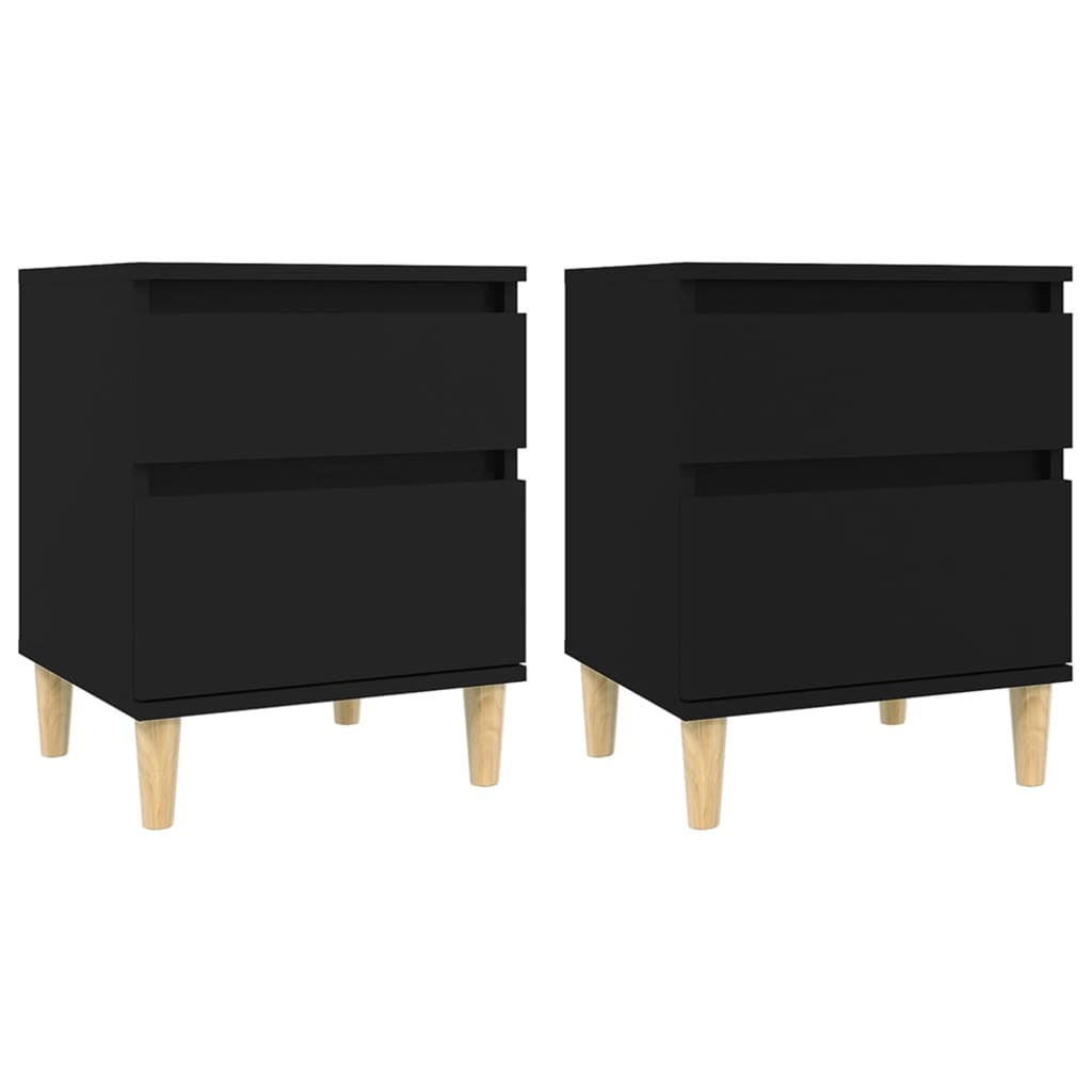 Bedside tables 2 pcs. Black 40x35x50 cm