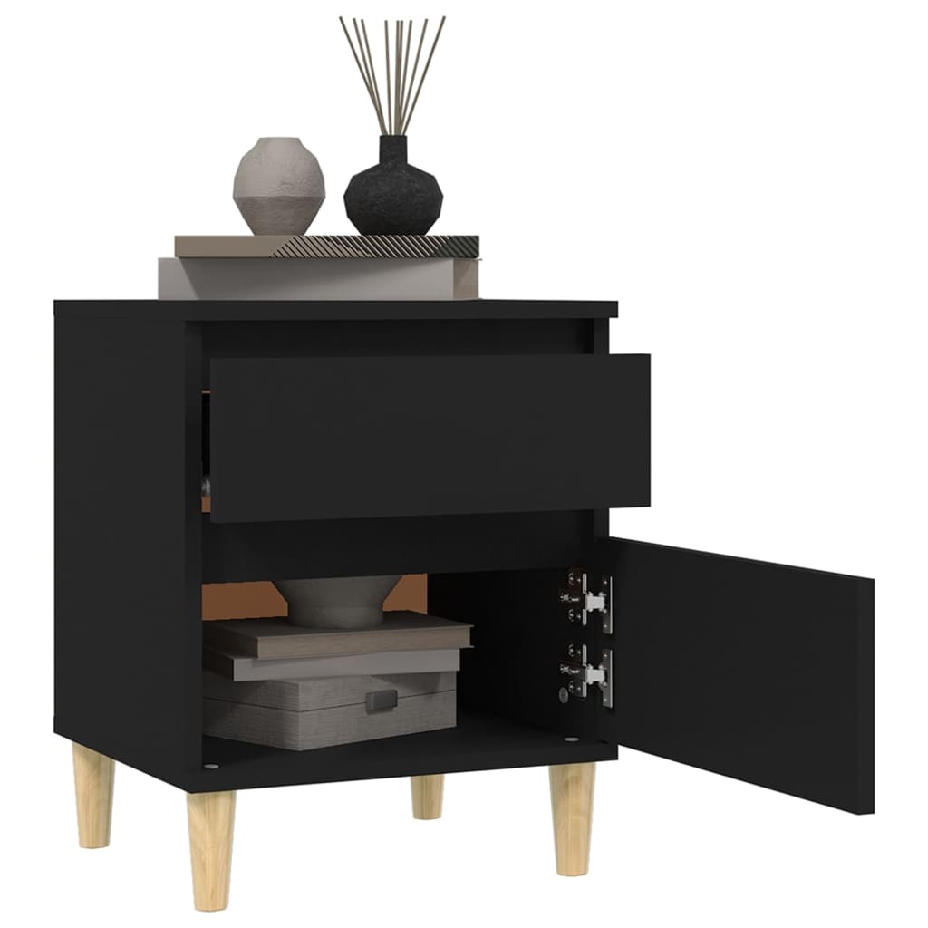 Bedside tables 2 pcs. Black 40x35x50 cm