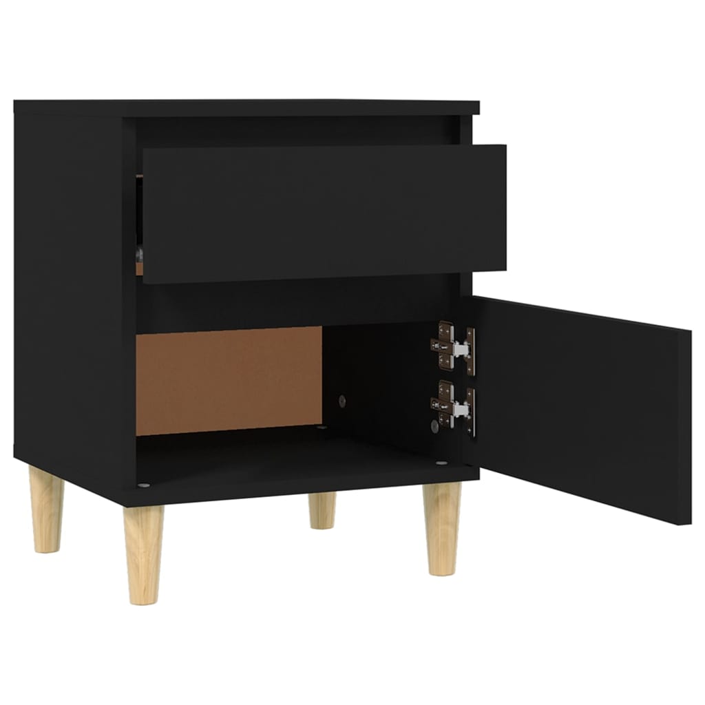 Bedside tables 2 pcs. Black 40x35x50 cm