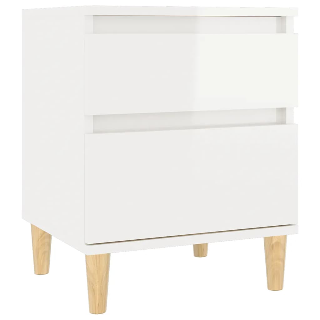 Bedside table high-gloss white 40x35x50 cm