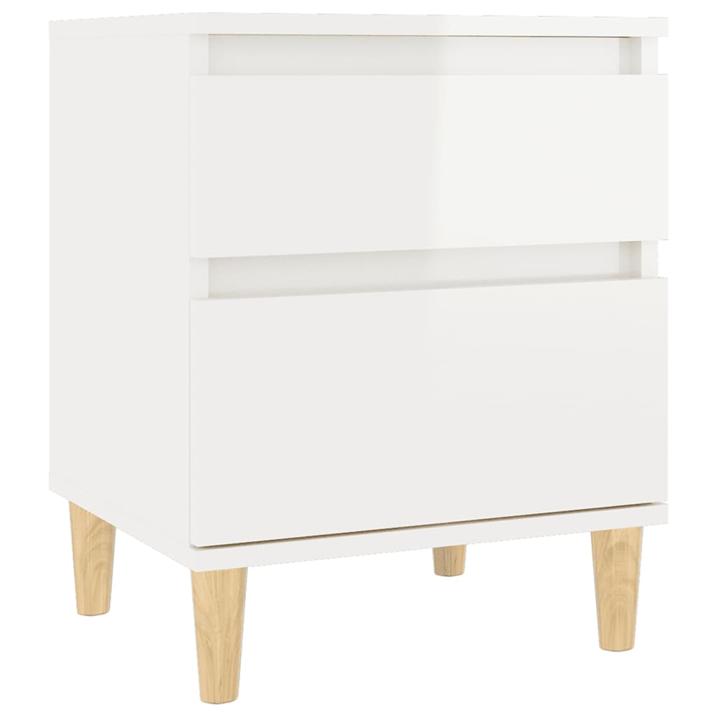 Bedside tables 2 pcs. High-gloss white 40x35x50 cm