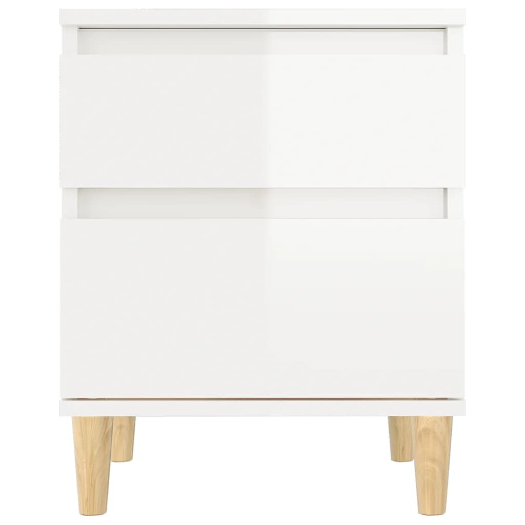 Bedside tables 2 pcs. High-gloss white 40x35x50 cm