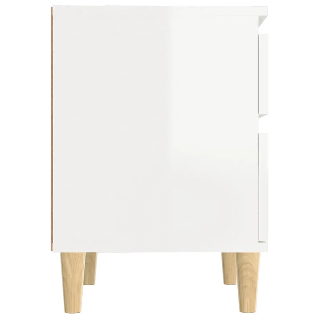 Bedside tables 2 pcs. High-gloss white 40x35x50 cm