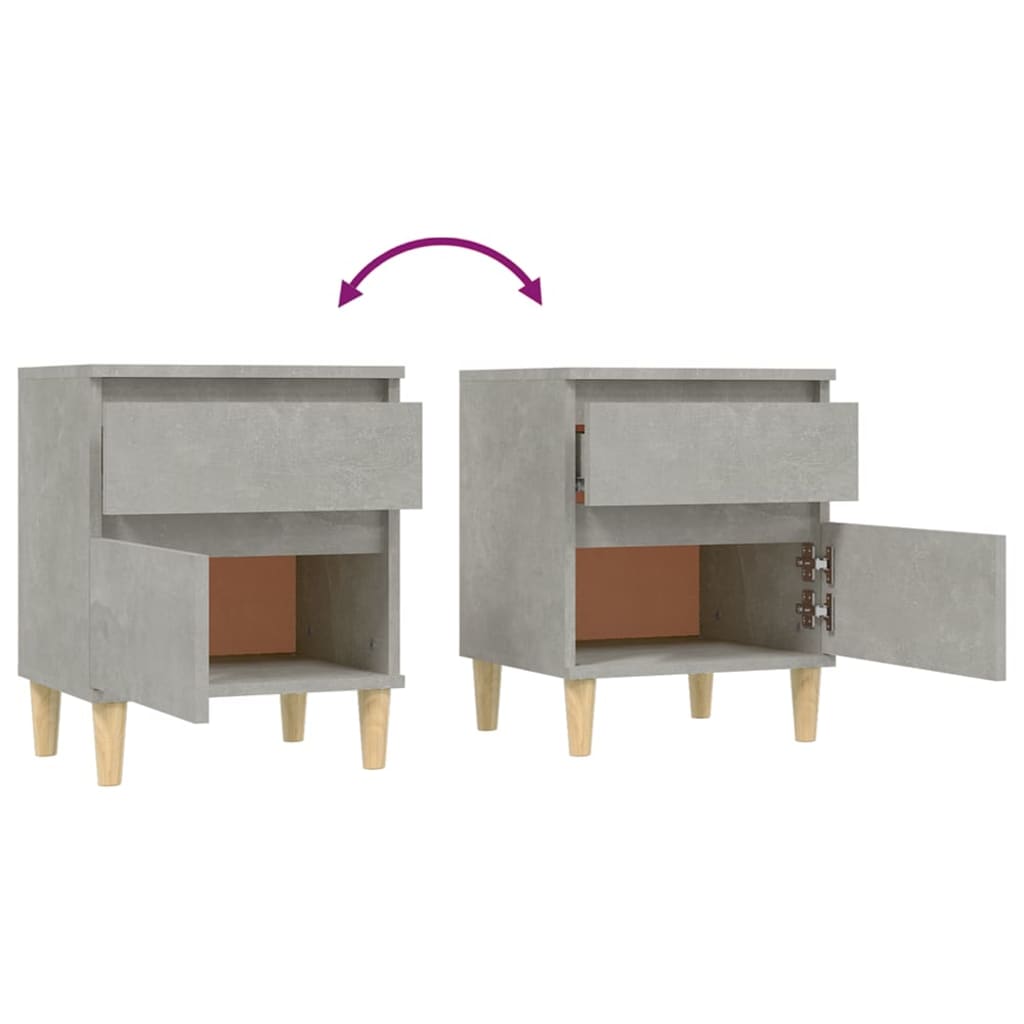 Bedside tables 2 pcs. Concrete grey 40x35x50 cm