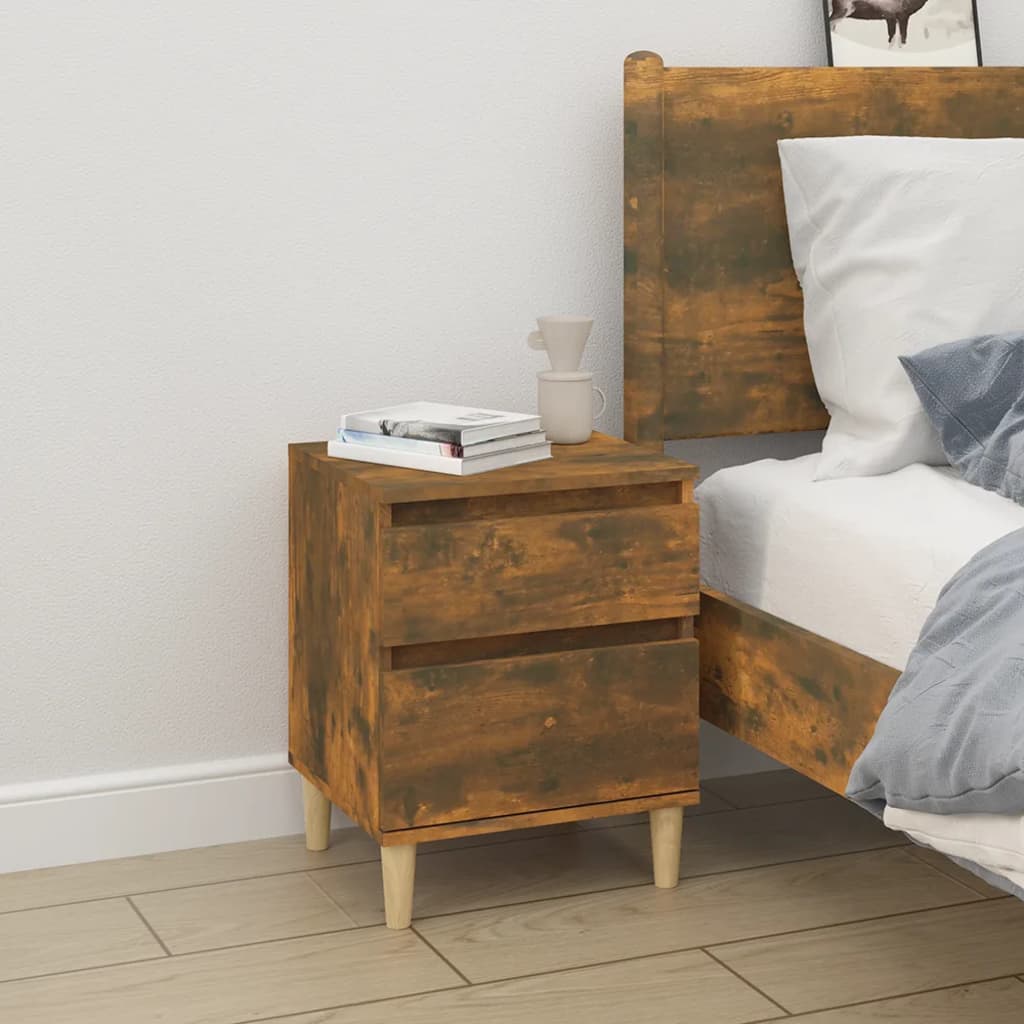 Bedside table smoked oak 40x35x50 cm