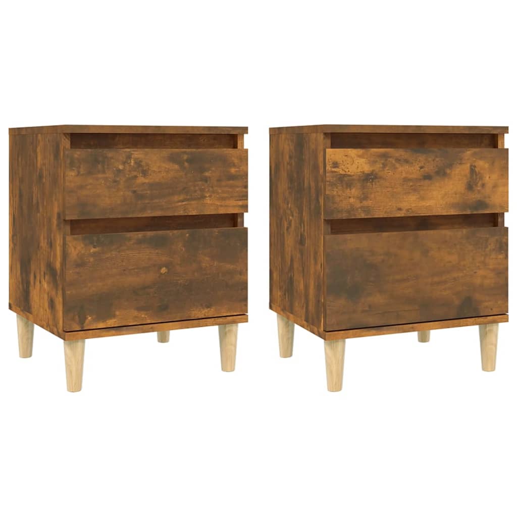 Bedside tables 2 pcs. Smoked oak 40x35x50 cm